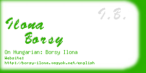 ilona borsy business card